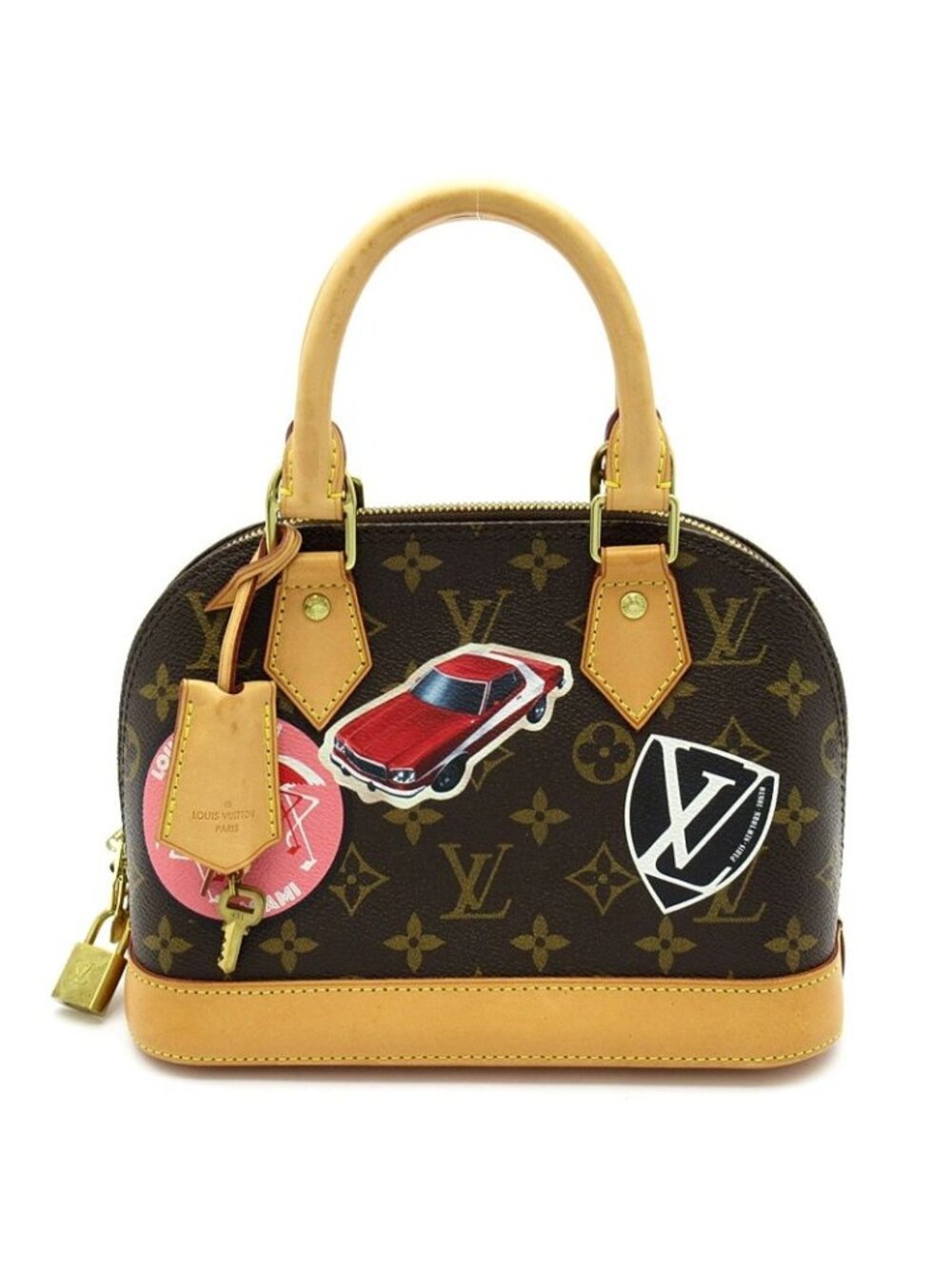 Louis Vuitton Alma BB World Tour Monogram Handbag Brown